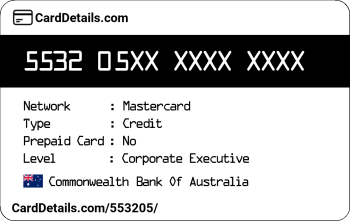 Card Details: 553205