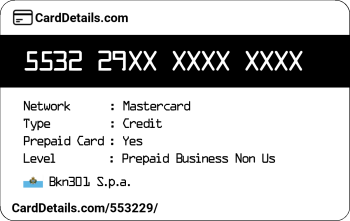 Card Details: 553229