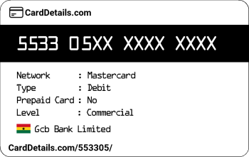 Card Details: 553305