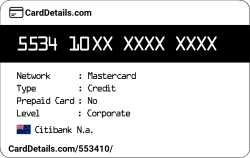 Card Details: 553410