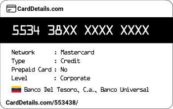 Card Details: 553438