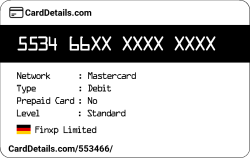 Card Details: 553466