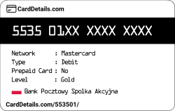 Card Details: 553501
