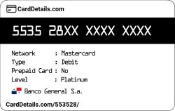 Card Details: 553528