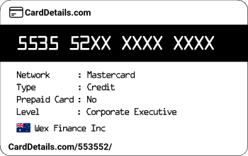 Card Details: 553552