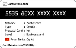 Card Details: 553582