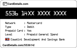 Card Details: 553614