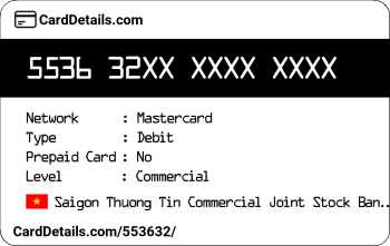 Card Details: 553632