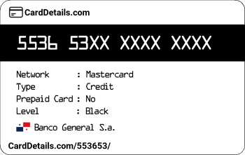 Card Details: 553653