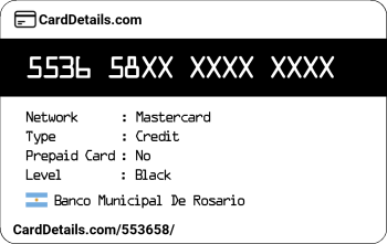 Card Details: 553658