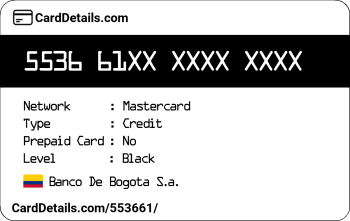 Card Details: 553661