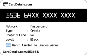 Card Details: 553664