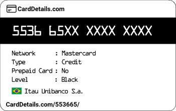 Card Details: 553665