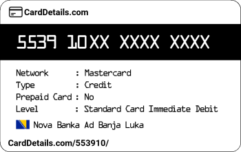 Card Details: 553910