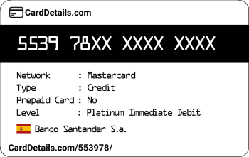 Card Details: 553978