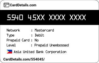Card Details: 554045