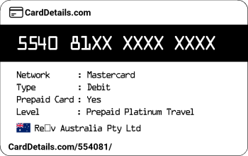 Card Details: 554081