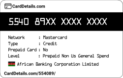 Card Details: 554089