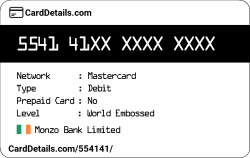 Card Details: 554141
