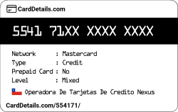 Card Details: 554171