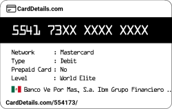 Card Details: 554173