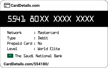 Card Details: 554180