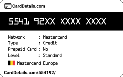 Card Details: 554192