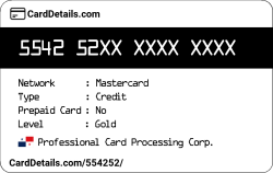Card Details: 554252