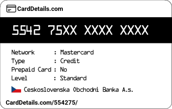 Card Details: 554275