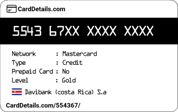 Card Details: 554367