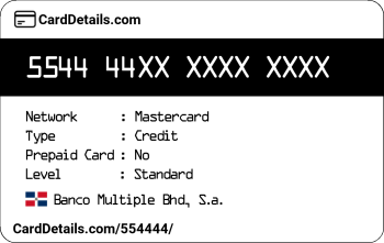 Card Details: 554444