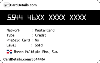 Card Details: 554446