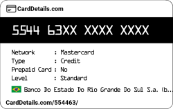 Card Details: 554463