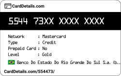 Card Details: 554473