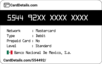 Card Details: 554492