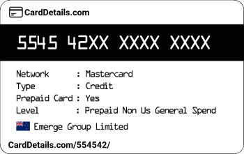 Card Details: 554542