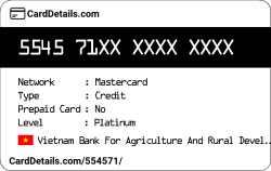 Card Details: 554571