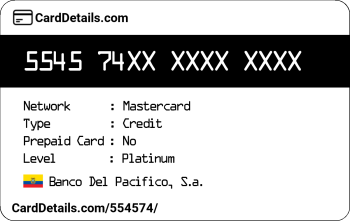 Card Details: 554574