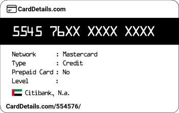 Card Details: 554576