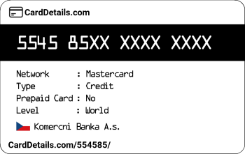 Card Details: 554585