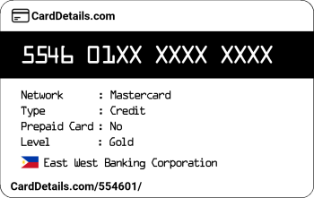 Card Details: 554601