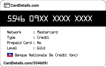 Card Details: 554609