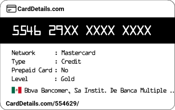 Card Details: 554629