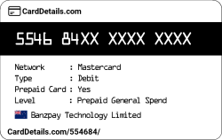 Card Details: 554684