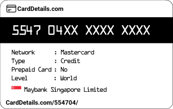 Card Details: 554704