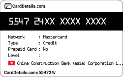Card Details: 554724