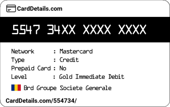 Card Details: 554734