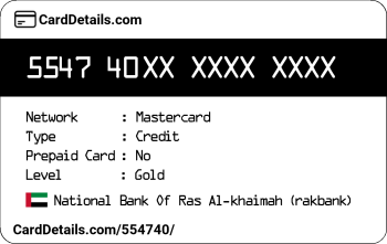 Card Details: 554740