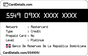 Card Details: 554909
