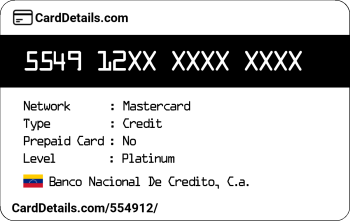 Card Details: 554912